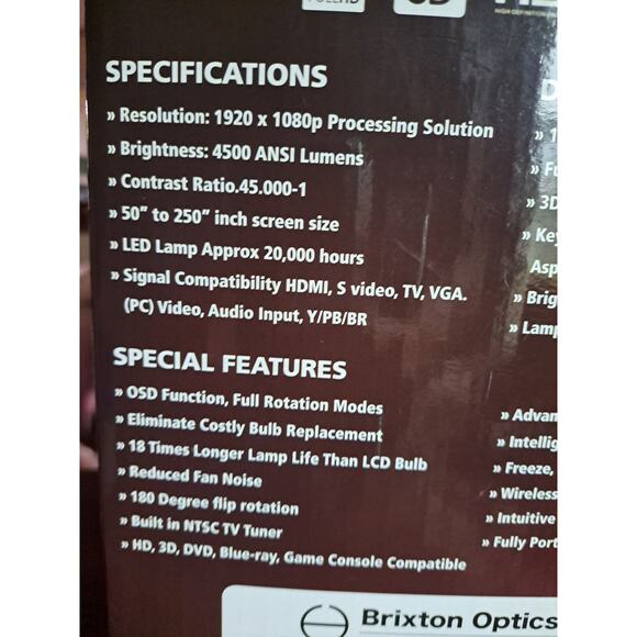 Braxton Optics Visual Projectors BX-5000 LCD Smart Projector New in Box - Picture 2 of 4